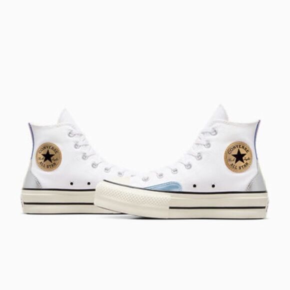 Converse Converse All Star Lift Platform Chrome Sneaker Shoes size 8 - Picture 10 of 15